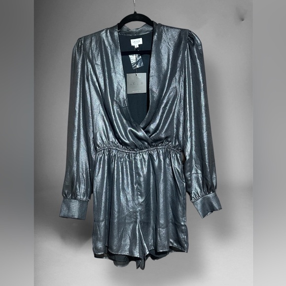 Le Lis Pants - NWT Le Lis Metallic Silver Jumpsuit Sz S